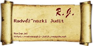 Radvánszki Judit névjegykártya