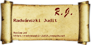 Radvánszki Judit névjegykártya